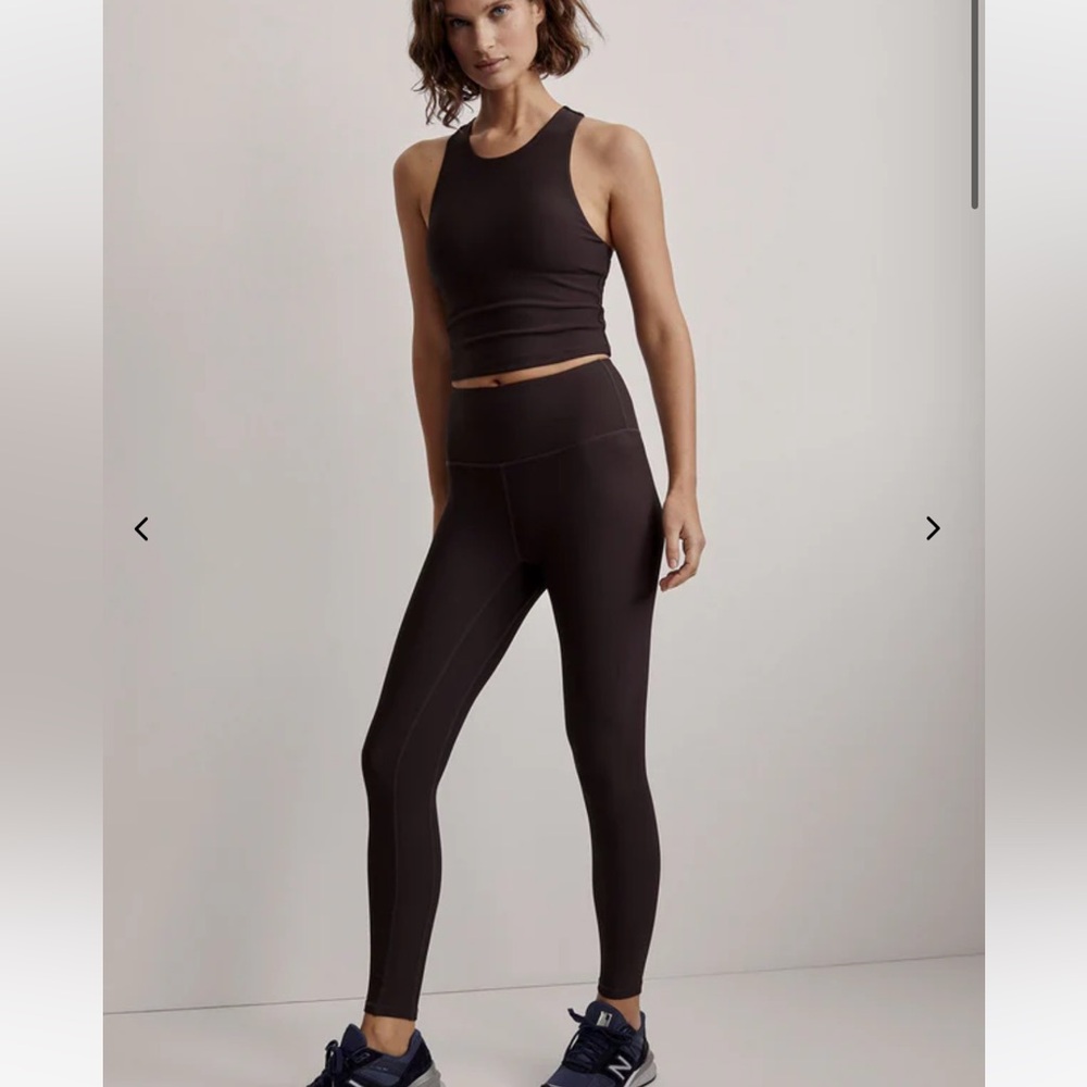 VARLEY Let's Move Rib High Legging 25" in Chocolate Torte